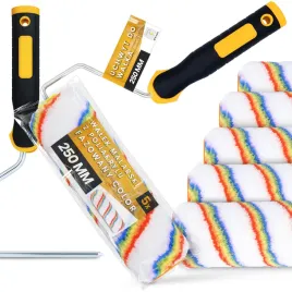 5x-walek-malarski-25-cm-zapas-malowania-scian-farb-lakierow-1x-uchwyt