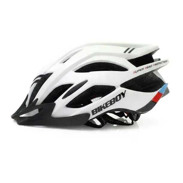 Kask Rowerowy Lekki Regulowany z Daszkiem Wentylowany Kask na Rower Biały