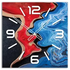 szklany-zegar-scienny-duzy-motyw-zywicy-niebiesko-czerwony-epox8-50-cm