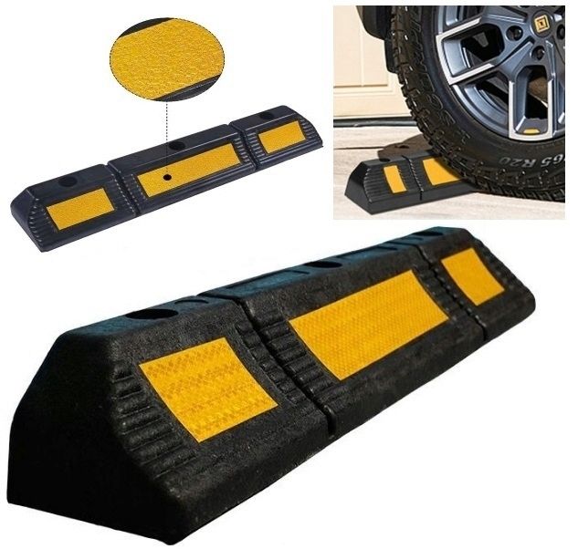 Blokada Parkingowa Mocny Ogranicznik Parkingowy Kół Separator Gumowy 59 cm