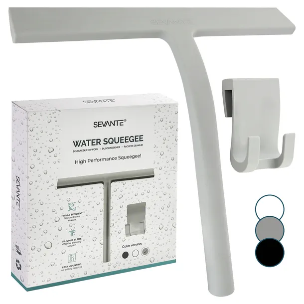 Ściągaczka do wody szyb kabiny prysznicowej SEVANTE silikonowa szara 23cm