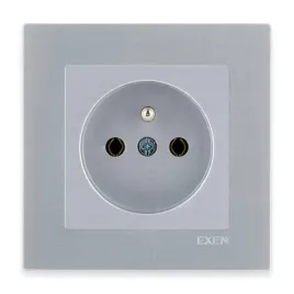exen-gniazdo-elektryczne-pojedyncze-z-bolcem-typ-e-srebrne-ramka-srebrna