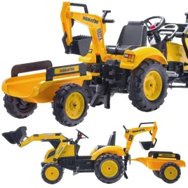 falk-traktor-na-pedaly-komatsu-koparko-ladowarka-z-przyczepa-3-7-lat