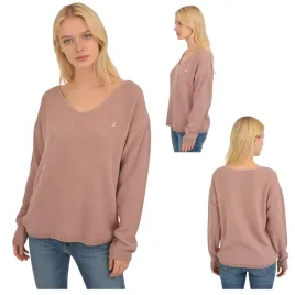sweter-damski-rozowo-bezowy-z-dekoltem-w-serek-cieply-one-size-captain-mike
