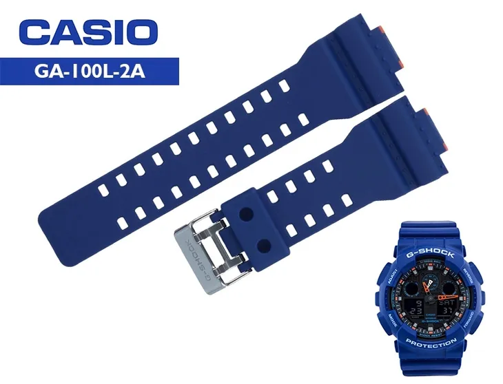 Pasek CASIO GA-100L-2A granatowy gumowy wytrzymały oryginalny