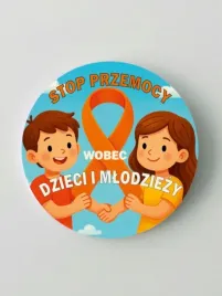 przypinka-pomaranczowa-wstazka-z-dziecmi-wpinka-pin-56mm