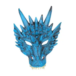 maska-na-twarz-smoka-smok-dragon-niebieska-halloween-karnawal