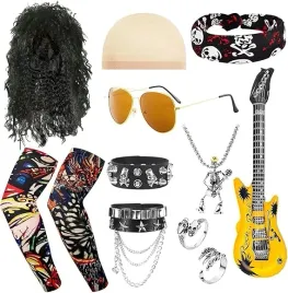 stroj-akcesoria-rockman-lata-70-80-bandana-tatuaze-retro-punk-przebranie