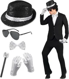 akcesoria-stroj-michael-jackson-lata-70-80-kapelusz-zestaw-komplet-disco