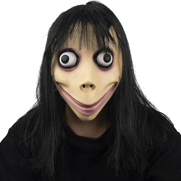 MASKA NA TWARZ MOMO STRASZNA HORRO LATEKSOWA COSPLAY HALLOWEEN KOSTIUM