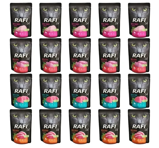Mokra karma dla kota RAFI mix 4 smaków 40x100g