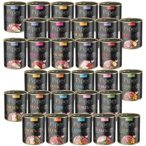 Karma mokra dla psa Dolina Noteci PIPER mix smaków 30 x 800g