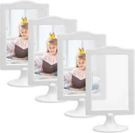 ramki-na-zdjecia-10x15-dwustornna-4x-rama-stojak-biala-klasyczna-foto-rama