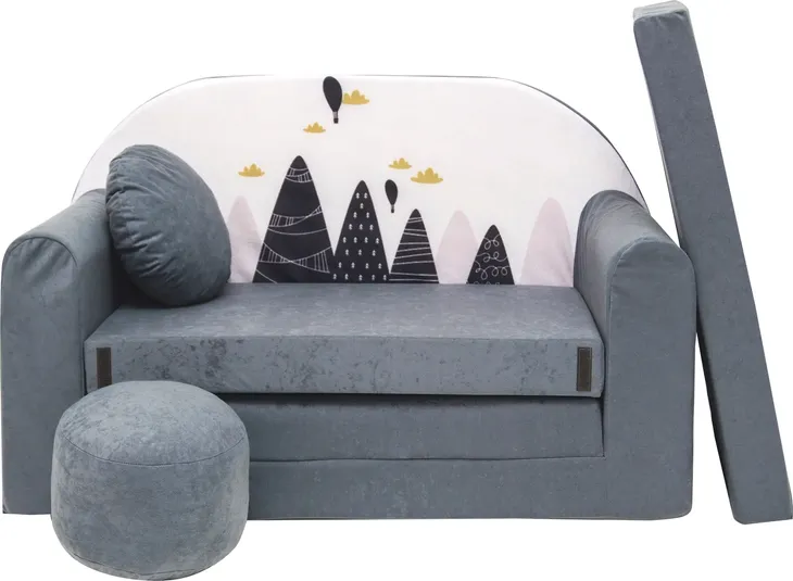 Mini Sofa Piankowa - Kanapa Rozkładana dla Dzieci z Poduszka Materac WELOX