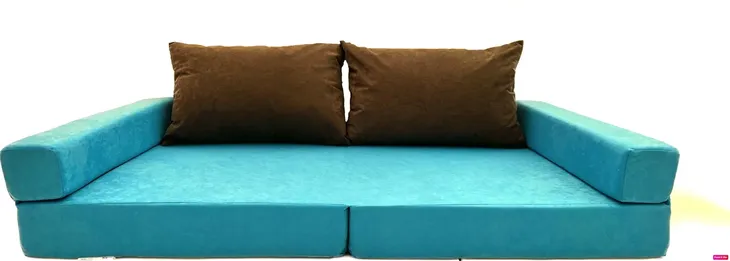 Sofa Welurowa z Poduszkami - Kanapa, Fotel dla Dziecka - Materac WELOX