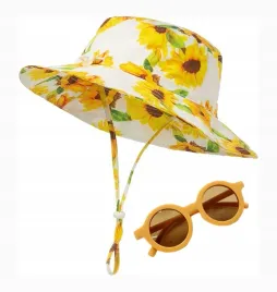 kapelusz-na-plaze-i-plywanie-kwiatowy-czapka-bucket-dla-dziecka-okulary