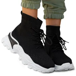czarne-buty-damskie-adidasy-skarpetkowe-wysokie-37
