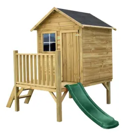 drewniany-domek-ogrodowy-dla-dzieci-tomek-slizg-ciemnozielony