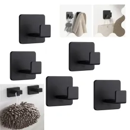 wieszak-lazienkowy-na-reczniki-scienny-czarny-tasma-samoprzylepna-5-sztuk