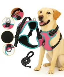 szelki-dla-psa-bezuciskowe-rozowe-guard-wygodne-odblaskowe-s-smycz