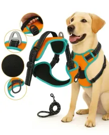 szelki-dla-psa-bezuciskowe-pomaranczowe-guard-wygodne-odblaskowe-m-smycz