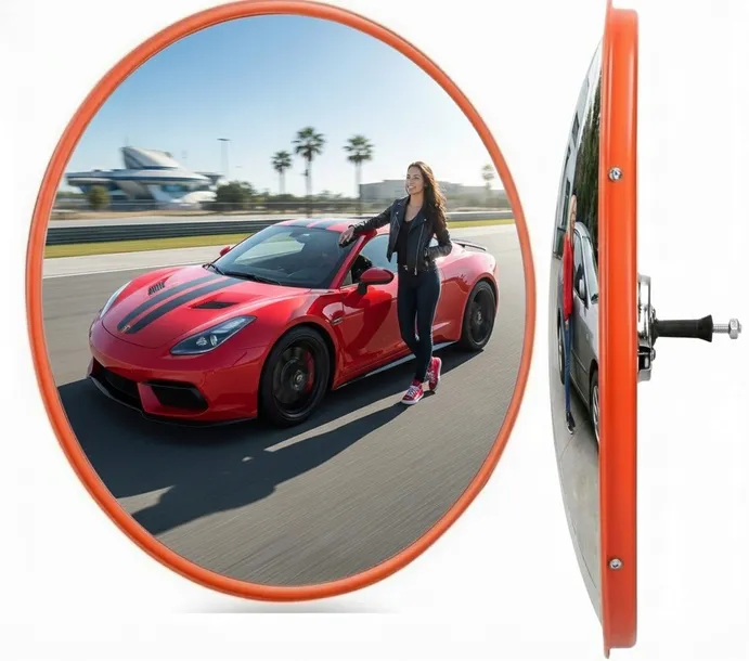 Lustro Magazynowe Parkingowe Drogowe Mocowanie 45 CM Wypukłe + Uchwyt