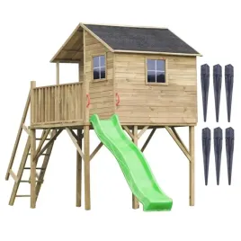 drewniany-domek-jerzyk-max-ogrodowy-ze-slizgiem-3m-jasnozielonym-i-kotwami