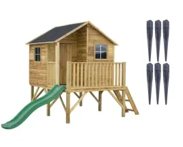drewniany-domek-dla-dzieci-jerzyk-ogrodowy-slizg-ciemnozielony-i-kotwy