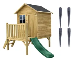 drewniany-domek-dla-dzieci-tomek-slizg-zjezdzalnia-ciemnozielona-i-kotwy