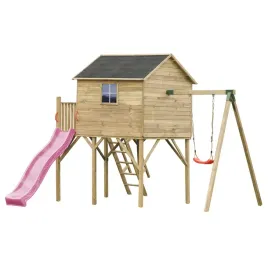 jerzyk-max-drewniany-domek-dla-dzieci-ze-slizgiem-i-hustawka-ogrodowy-plac