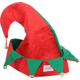 czapka-skrzata-zielono-czerwona-z-dzwoneczkami
