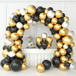 zestaw-141-balonow-do-girlandy-czarne-zlote-srebrne-i-biale-z-konfetti