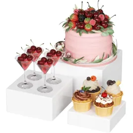 lifewit-stojak-na-tort-ciasto-szampana-wielokrotnego-uzytku-bial-3-sztuki