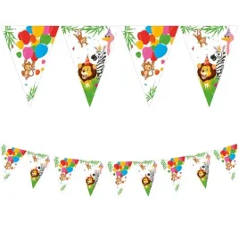 baner-urodzinowy-dzungla-safari-trojkaty-girlanda