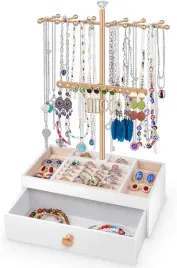 teamkio-stojak-na-bizuterie-organizator-2-w-1-z-szuflada-bialy