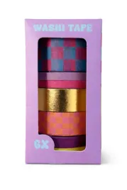 tasma-dekoracyjna-diy-washi-tape-kolorowa-szachownica-zlota-6-sztuk