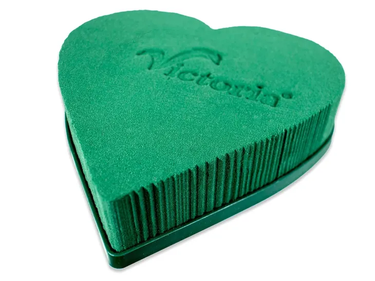SERCE 29 cm GĄBKA FLORYSTYCZNA do KWIATÓW ŻYWYCH podstawa plastik Victoria