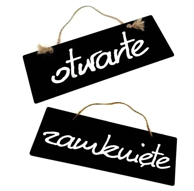 Tabliczka kredowa informacyjna otwarte zamknięte sklep cukiernia kawiarnia
