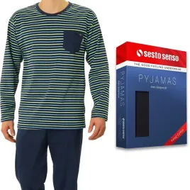 pizama-meska-w-paski-sesto-senso-bawelna-wzory-xxl