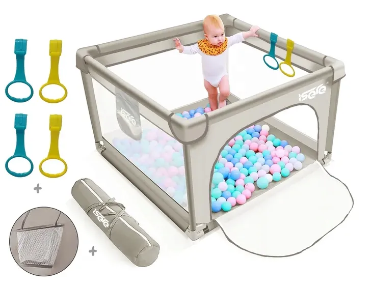 KOJEC DLA DZIECI ISERE PREMIUM 90x90 KOMPAKTOWY SUCHY BASEN GĄBKI TORBA