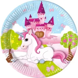 talerzyki-papierowe-jednorozec-unicorn-23-cm-8-szt