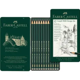 faber-castell-olowek-9000-design-2b-6h-12-szt-metalowe-opakowanie