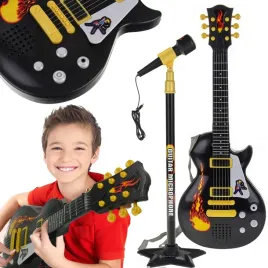 gitara-dla-dzieci-elektryczna-na-baterie-mikrofon-na-statywie-6-melodii