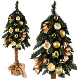 choinka-na-pniu-naturalnym-z-dekoracja-100cm-zlota