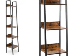 regal-drabinkowy-na-ksiazki-dekoracje-5-polek-loft
