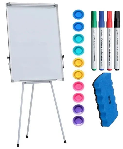 Flipchart Magnetyczny Suchościeralny na Trójnogu Tablica 60x90 + GRATISY