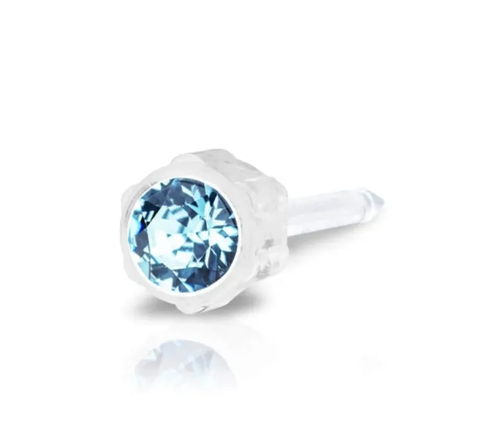 BLOMDAHL BEZEL AQUAMARINE 4 mm Kolczyk plastik medyczny