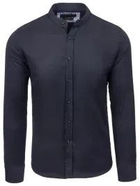 koszula-meska-stojka-czarna-slim-struktura-3xl