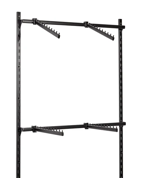 REGAŁ ŚCIENNY GARDEROBA SKLEP BUTIK WIESZAK UBRANIA 100x200cm BLACK a1
