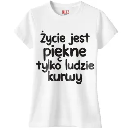 koszulka-biala-damska-zycie-jest-piekne-zabawny-prezent-r-xl
